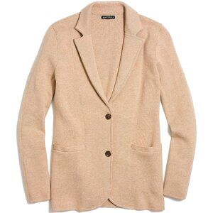 J. Crew Factory Knit Sweater Blazer Cardigan in Heathered Camel | Size XXS